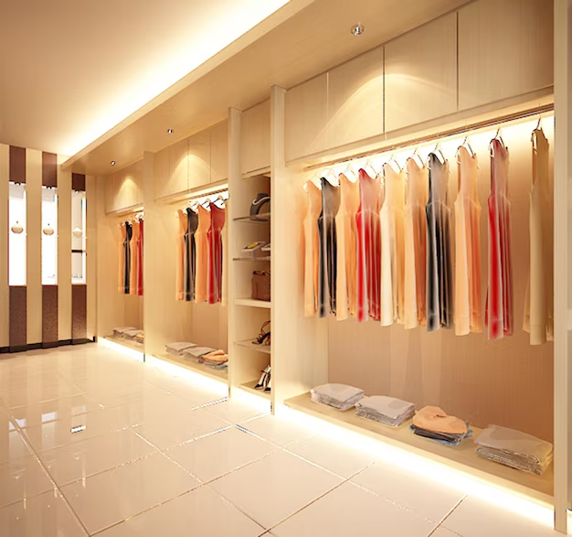 Retail interior with warm beige cream walls and smooth finishes by a painting company in New London, NH