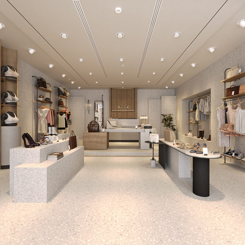 Retail store with fresh, neutral paint colors, a durable satin wall finish, and crisp white trim by a painting company in Etna, NH.